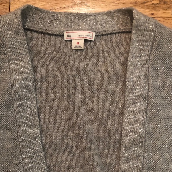 GAP Gray cardigan with metallic silver threading, XS - Picture 3 of 5